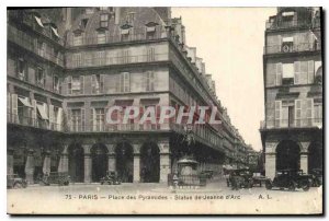 Postcard Old Paris Place des Pyramids Joan of Arc Statue