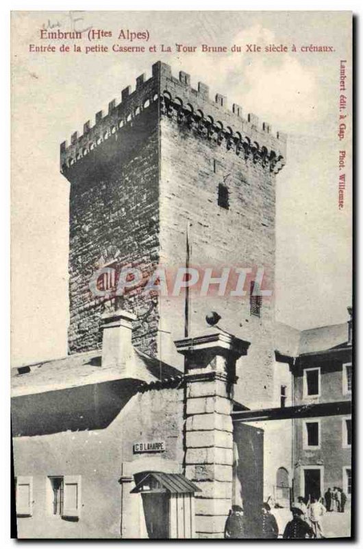 Old Postcard From Embrun Between Little Fire And The Brown Tower battlements