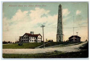 c1910's Monument House And School Trees Groton Connecticut CT Unposted Postcard