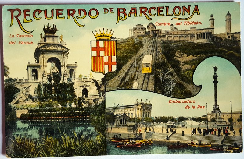 3 VINTAGE POSTCARDS GREETINGS FROM BARCELONA. DIFFERENT YEARS. UNUSED!!!