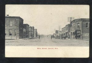 LAUREL NEBRASKA DOWNTOWN MAIN STREET SCENE DIRT ROAD 1914 VINTAGE POSTCARD