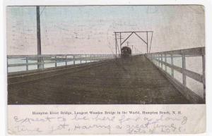 Streetcar River Bridge Hampton Beach NH postcard