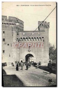 Old Postcard Perpignan Porte Notre Dame Castillet