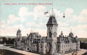 OTTAWA CANADA EASTERN BLOCK PARLIAMENT BUILDINGS POSTCARD 1910