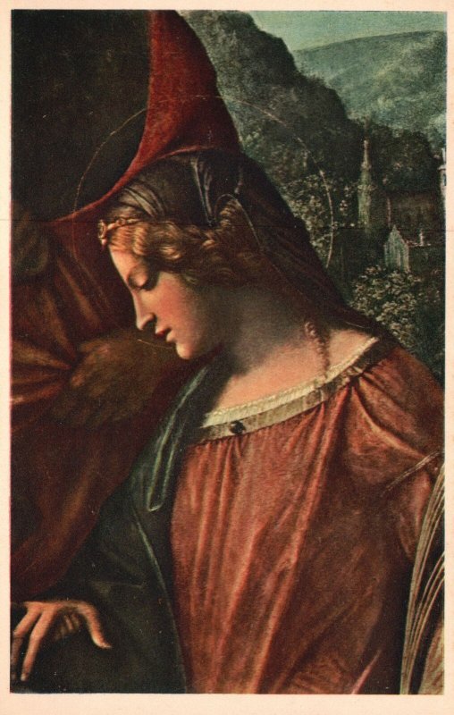Vintage Postcard 1920s St. Catherine Correggio Parma 1494-1534 Detroit Inst. Art