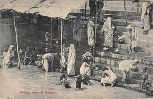 BR73423 bathing scene at benares types folklore costumes   india