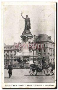Paris Postcard Old Collectable Small newspaper Place de la Republique