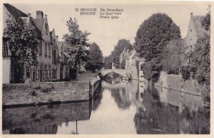 Bruges Green Quay Real Photo Belgium Old Postcard