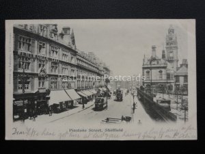 Yorkshire SHEFFIELD Pinstone Street & WENTWORTH CAFE c1902 UB Postcard Valentine