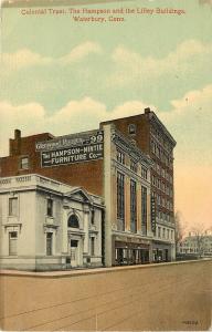 c1910 Postcard Colonial Trust, Hampson & Lilley Buildings, Waterbury CT Unposted