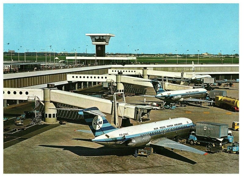 Amsterdam Schipol Airport KLM Royal Dutch Airlines & Control Tower  Postcard