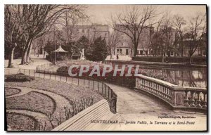 Old Postcard Montelimar park Terrase and the Rond Point