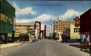 Corpus Christi Texas TX Chaparral Street Vintage Postcard