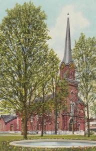 Wading Pool on Green and Congregational Church - Homer NY, New York