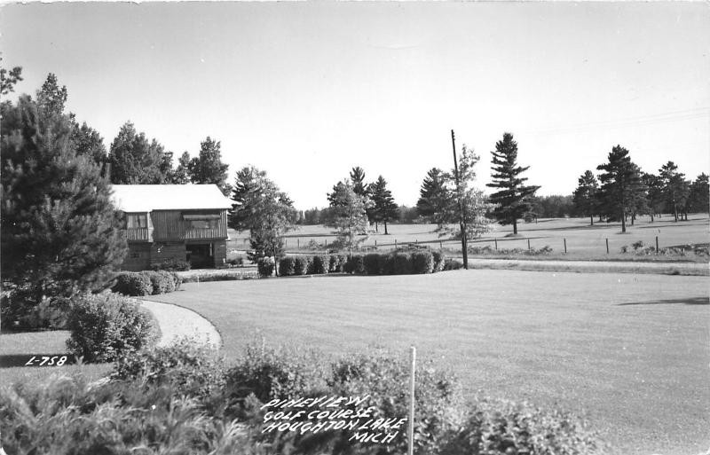 Houghton Lake Michigan~Pineview Golf Course~Club House~Roscommon County~40s RPPC