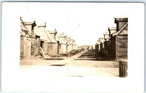 c1910s Odd Shanty Town RPPC Military Quarters? Resort Real Photo Postcard A134