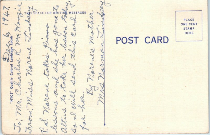1940s Greetings from Olustee Oklahoma Jackson County OK Linen Postcard
