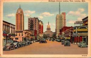 Michigan Lansing Michigan Avenue Looking West Curteich