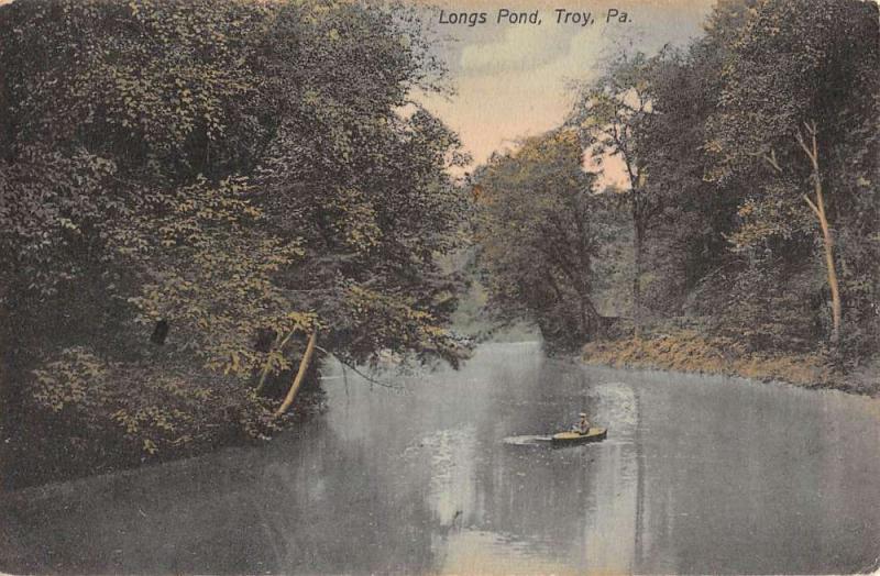 Troy Pennsylvania Longs Pond Waterfront Antique Postcard K84421