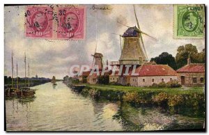 Old Postcard Advertisement Chocolaterie d & # 39Aiguebelle Windmill