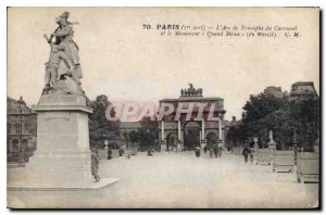 Old Postcard Paris I stopped the Carrousel Arc de Triomphe and the monument W...