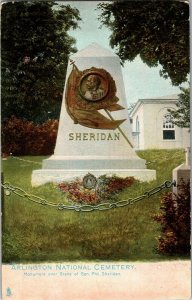 Tucks 2330 Monument Grave Gen. Sheridan Arlington Nat'l Cemetery Postcard G70