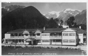 Postcard 1930s New Zealand Westland Josef Glacier Hotel occupation Fr24-2044