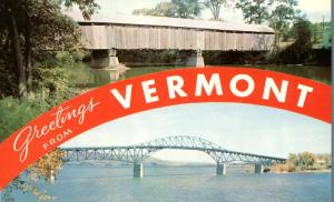 Greetings from Vermont Bridges - Pulp Mill and Champlain