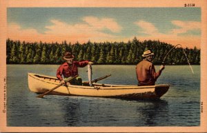 Fishing Men In Small Boat Fishing Curteich
