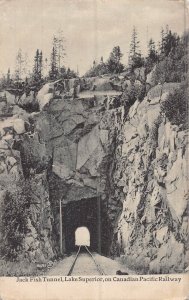 JACK FISH TUNNEL-ONTARIO CANADA-LAKE SUPERIOR-CANADIAN PACIFIC RAILWAY POSTCARD