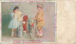 SHARPLES SEPARATOR COMPANY ADVERTISING POSTCARD c1910s THAT'S SO TEDDY, IT SKIMS