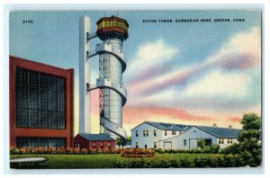 Diving Tower Submarine Base Groton CT Connecticut Postcard (BO19)