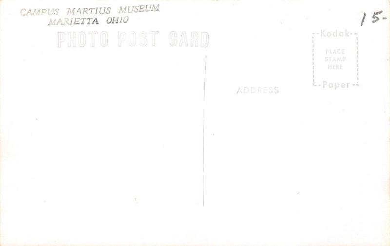 Ohio Postcard Real Photo RPPC 1938 MARIETTA Re-Enacting Landing of PIONEERS