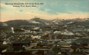 Butte MT Meaderville Side of Hill c1910 Postcard