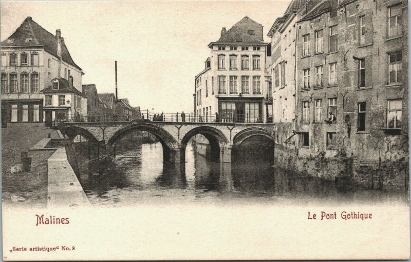 Belgium Malines Le Pont Gothique Mechelen Vintage Postcard 03.76