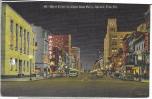 US used Erie, Pennsylvania #804, State St, from Perry Square.Mailed 1948.  Nice.