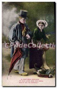 Postcard Ancient Costumes Sarthe tip my Sabiau do you want me to you sink?