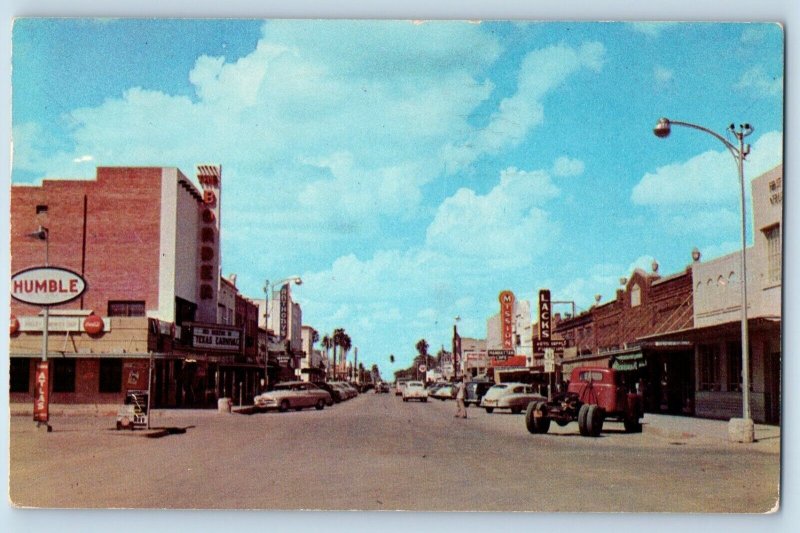 Mission Texas TX Postcard Main Street Home Grapefruit Named Spanish Mission 1959
