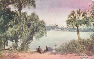 Artist impression Indian River Florida 1908 Postcard Johnston Art Stores 20-2123