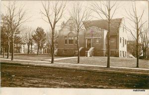 1910 Alcona Iowa Church RPPC Real Photo postcard 7683