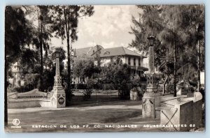 Aguascalientes Mexico Postcard National Railway Station c1930's RPPC Photo