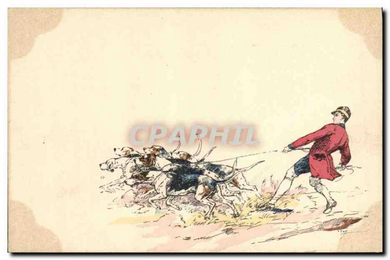 Postcard Old Dog Dogs Hunting hounds has