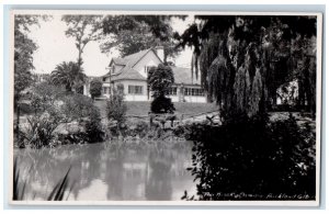 Tea Kiosk Auckland Domain River New Zealand RPPC Photo Vintage Postcard