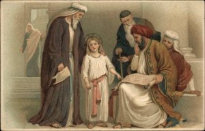 Christmas Wisemen Wise Men with Young Boy Jesus Christ c1910 Vintage Postcard