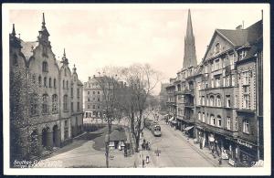 Beuthen Poland Post Street Trolley RPPC Unused c1920s