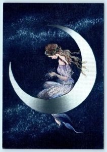 MOON MAIDEN  Beautiful Fairy Fantasy Postcard  Printed in England 4x6 Postcard