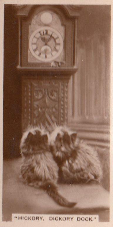 Hickory Dickory Dock Cats Grandfather Clock Cat Old RPC Cigarette Card