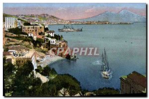 Old Postcard Panorama Da Napoli Posillipo