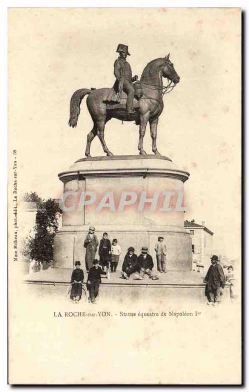Old Postcard La Roche Sur Yon Equestrian Statue of Napoleon 1st Child