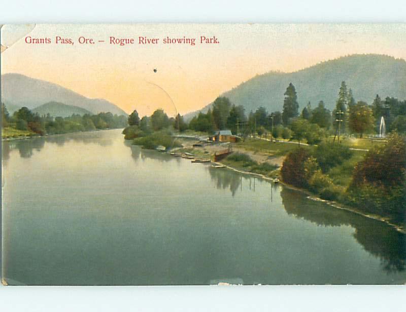 Divided-Back ROGUE RIVER & PARK SCENE Grants Pass Oregon OR r8050